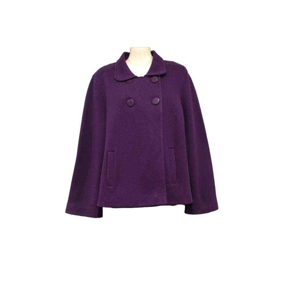 Talbots Lined Double Breasted Jacket with Pockets, Purple, Sz L
